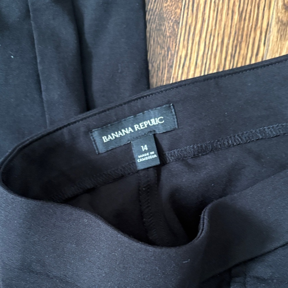 Banana Republic Women’s Sloan Slim Ankle Dress Pant Black Size 14 - Bi-Stretch - Picture 2 of 7